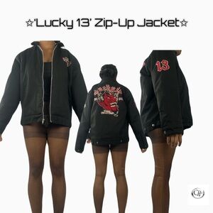 Lucky Brand Black Zip-Up Jacket